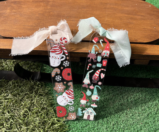 Christmas-Themed Acrylic Bookmarks