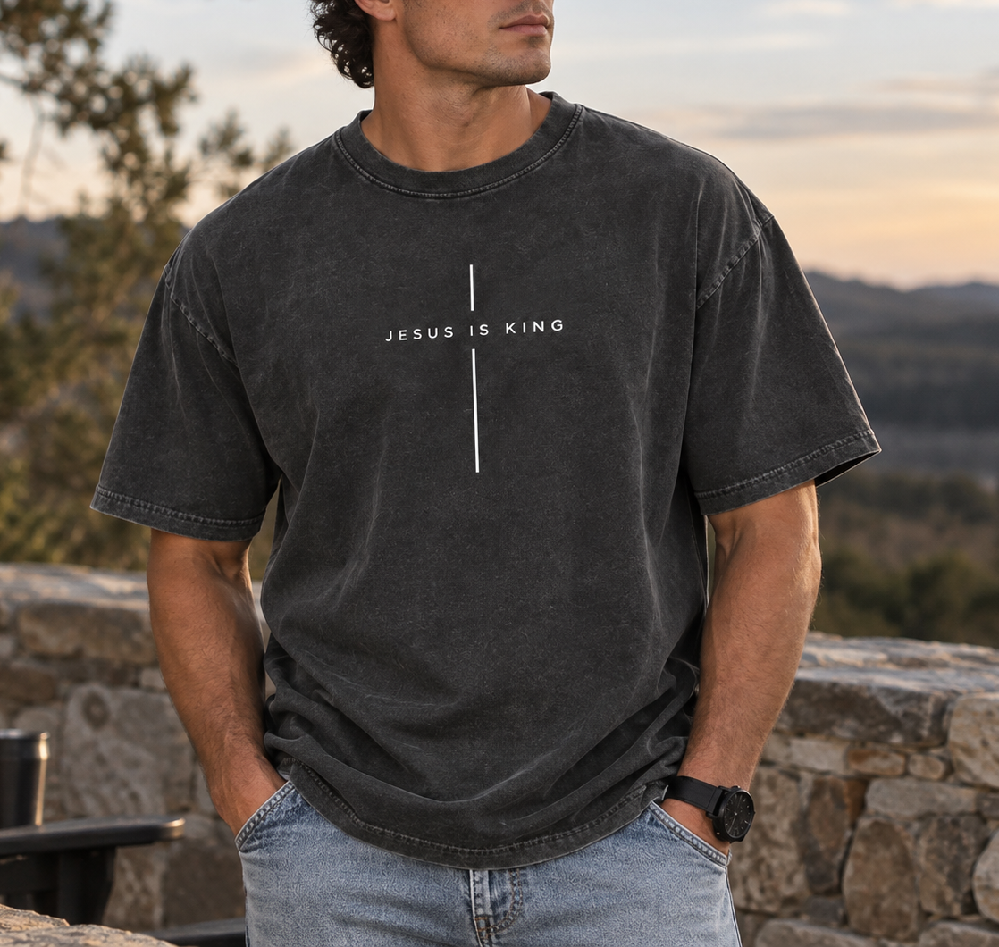 Men’s Jesus Is King Christian T-Shirt | Faith-Based Graphic Tee