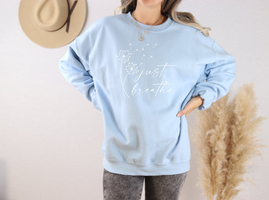 Blue Just Breathe Sweatshirt