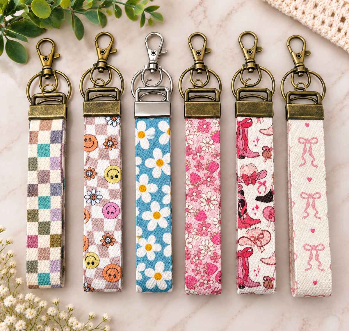 Handmade Canvas Wristlet Keychain | Wrist Lanyard Keychain