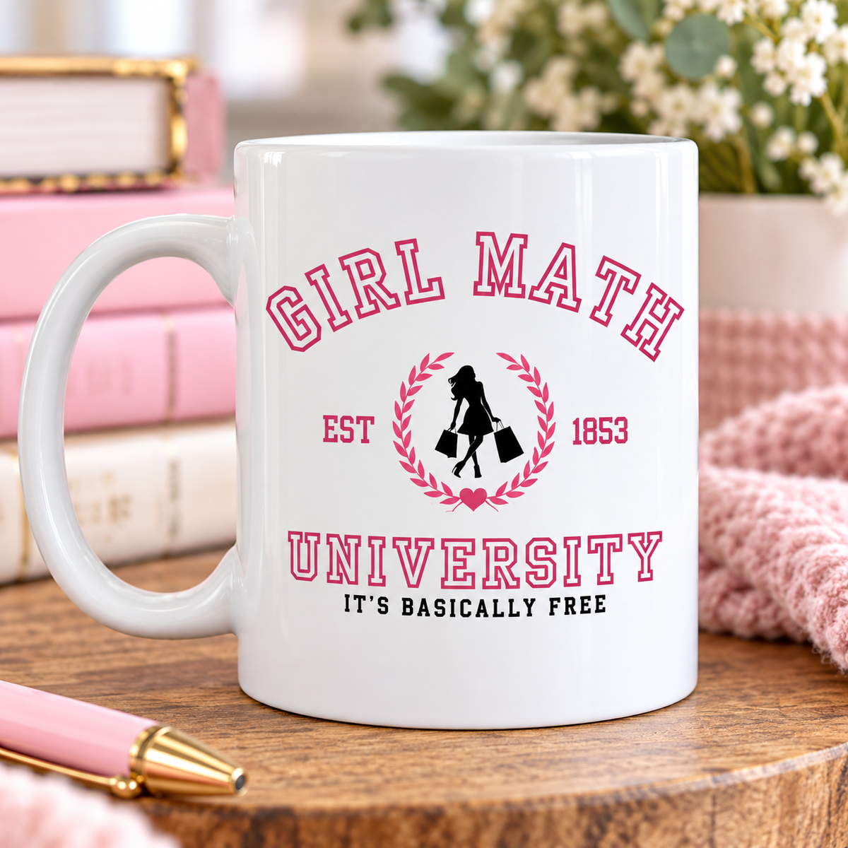 Girl Math University 11 oz Ceramic Mug | Funny Girly Gift