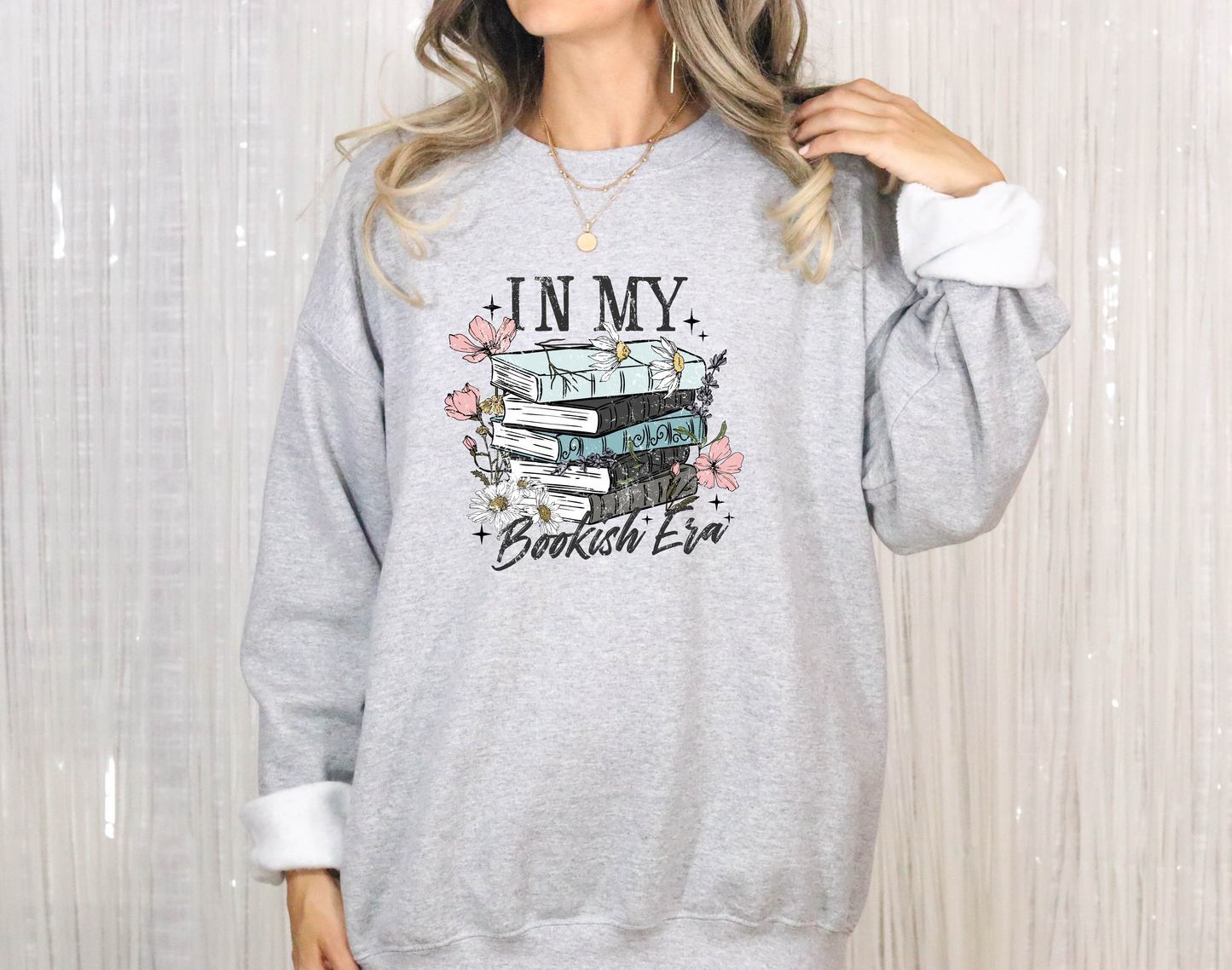 Bookish Era Gray Sweatshirt