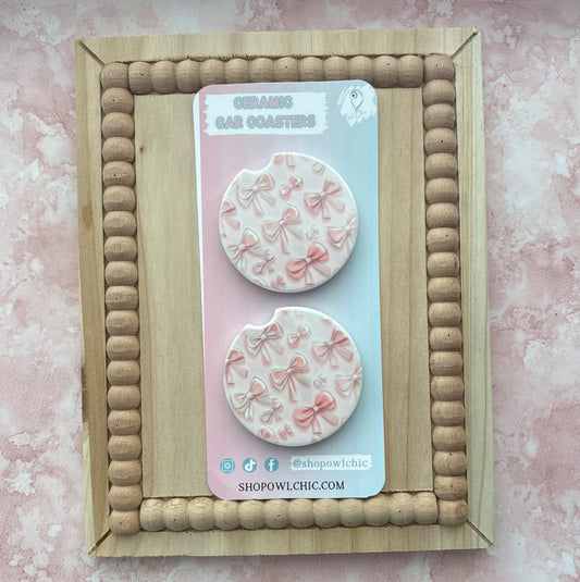 Coquette Bows Ceramic Coasters Set of 2 | Floral, Bow & Decorative Designs (Copy) (Copy)