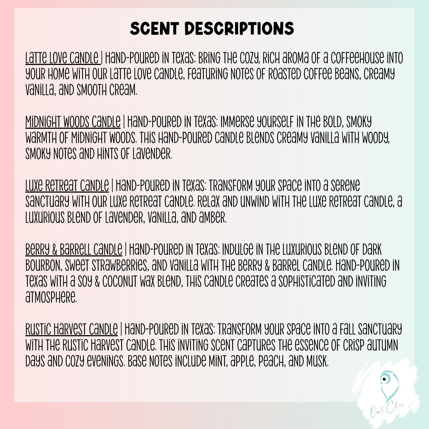 Soy & Coconut wax blend candle | 11 oz Hand-poured in Texas