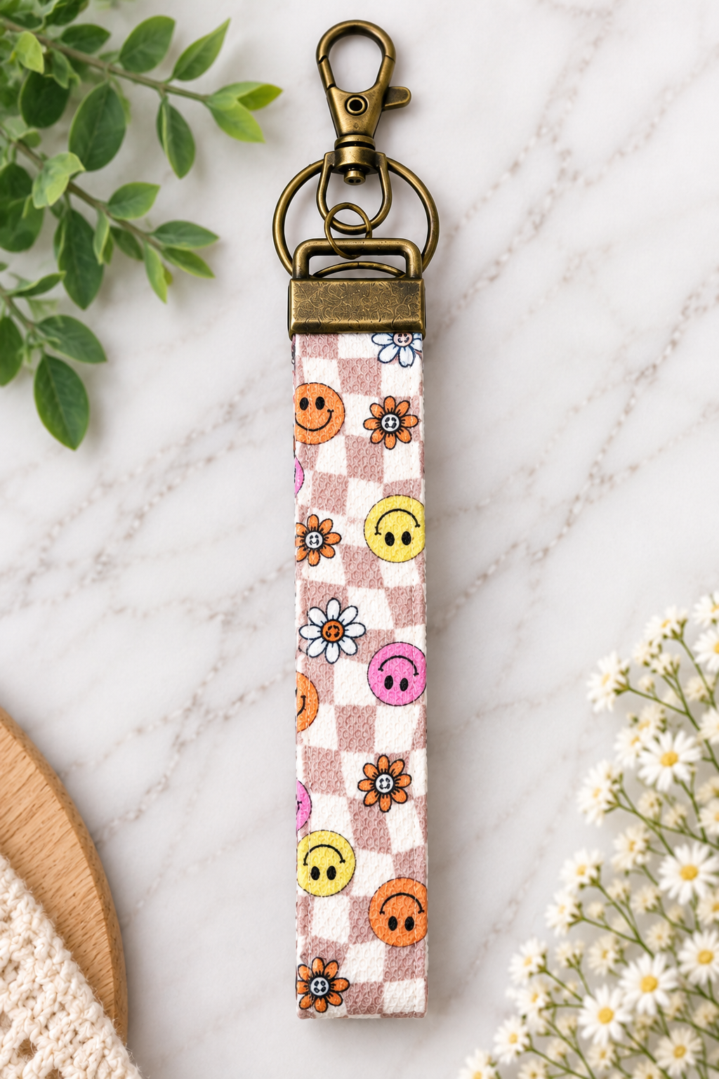 Handmade Canvas Wristlet Keychain | Wrist Lanyard Keychain