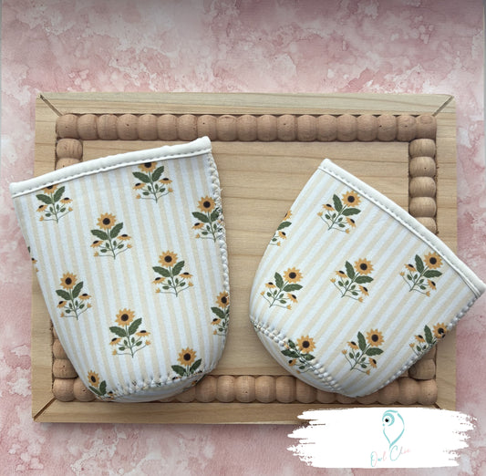 Sunflower Reusable Coffee Sleeve | Eco-Friendly Cup Cozy | Iced & Hot Drink Holder