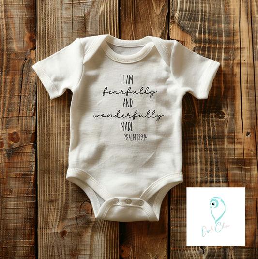 I Am Fearfully & Wonderfully Made Bodysuit | Inspired by Psalm 139:14 | Gender Neutral