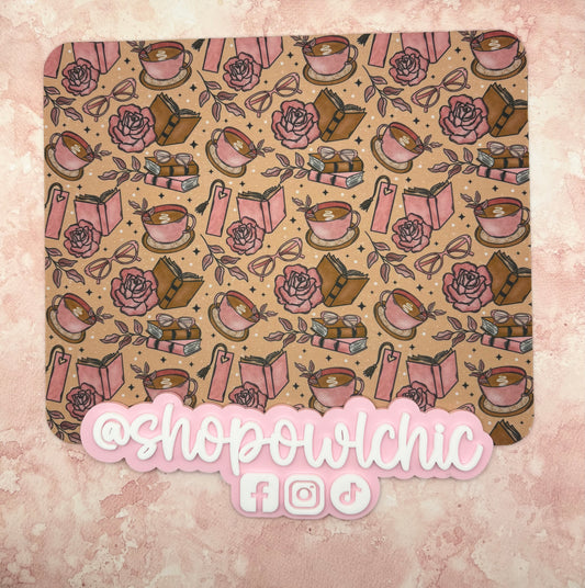 Blushing Books mouse pad featuring a book-inspired design for readers and book lovers